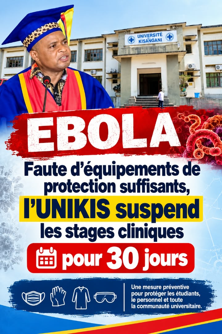 Lees meer over het artikel Ebola in Kisangani: bij gebrek aan genoeg beschermingsmiddelen schort UNIKIS klinische stages voor 30 dagen op (CongoForum)